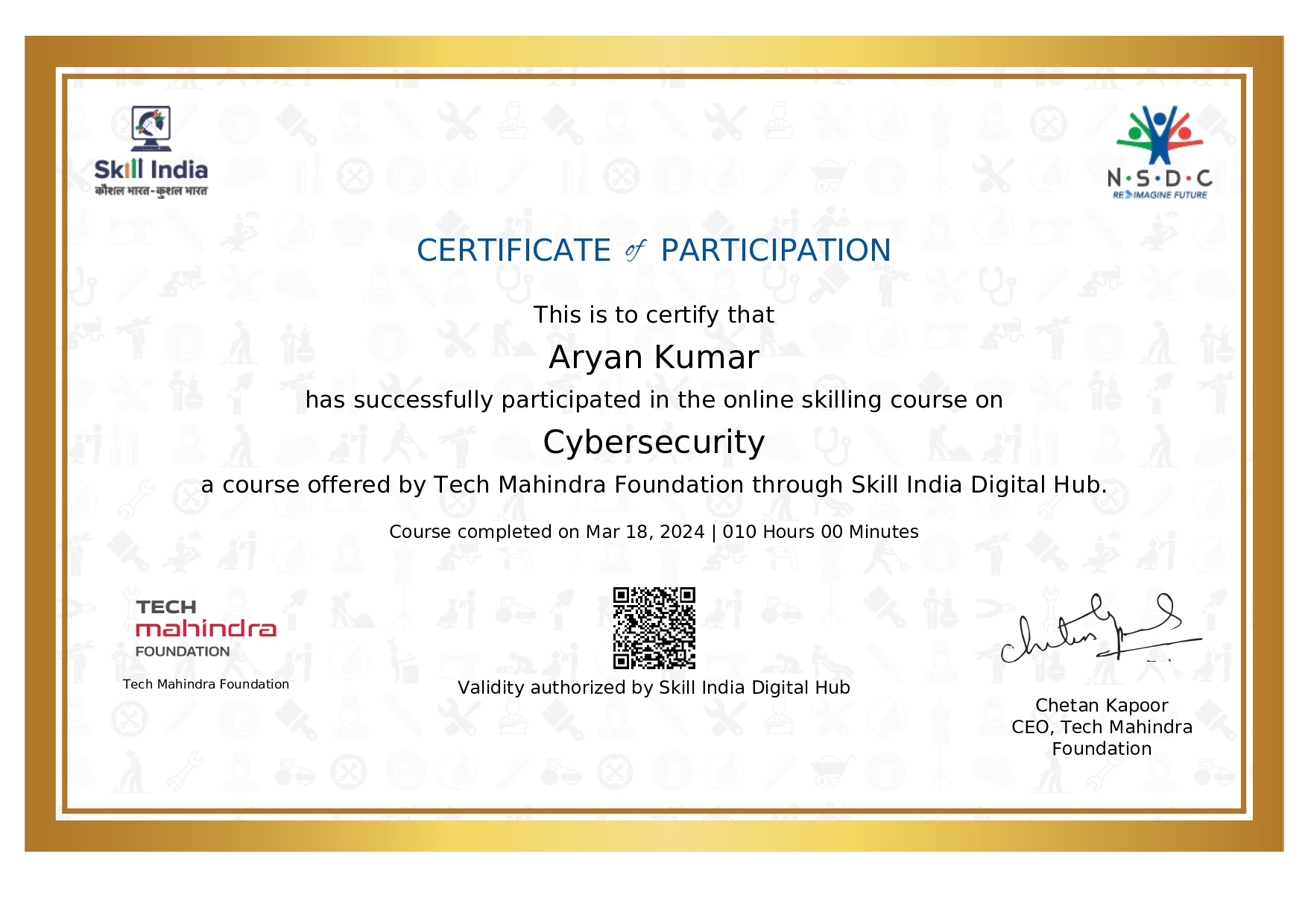Certificate in Cybersecurity